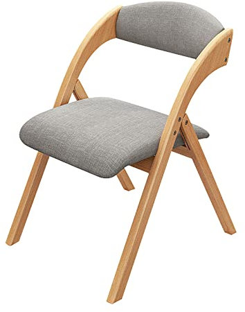 Klappstuhl aus Holz, mit Rückenlehne und gepolstertem Sitz, tragbarer Esszimmerstuhl für Zuhause, Büro, Schreibtisch und Aufgaben (1 Stück, blau)