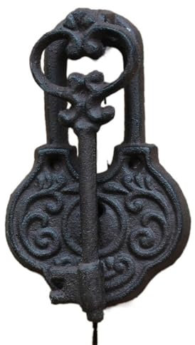 TüRklopfer 2 -teiliges Gusseisen -Türklopfer mit Griffschlüsseldesign Schmiedeeisen -Türknorchel Latch Metal Gate Home House Decor Antique Vintage TüRklopfer Aus Gusseisen