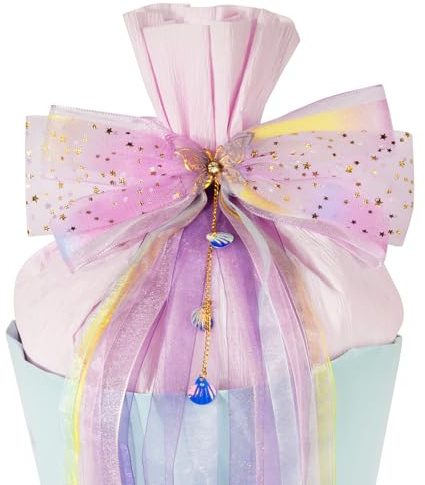 BOFUNX Schultütenschleife Lila Schmetterling Zuckertüten Schleife für Mädchen - 60×20cm Schultüte Zuckertüte Deko Schulanfang Einschulung Deko