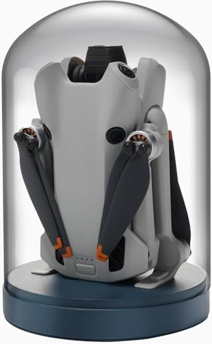 LKTOP Mini 4 Pro/Mini 3 Pro/Mini 3 Support d'affichage pour drone DJI Mini 4/3 Série, Base d'affichage en verre Cloche Dôme Housse anti-poussière pour stockage/collection/cadeau/décoration de maison