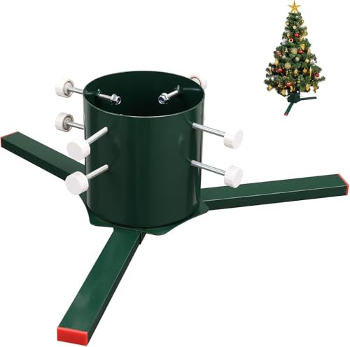 Weihnachtsbaumständer für echte Bäume, Metall Live-Weihnachtsbaumständer, Universal einstellbar Ersatz Weihnachtsbaum Basis Halter für frische Baum 4-8ft, Fit Stammdurchmesser bis zu 17 cm, Grün