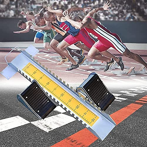 HXLDZOU Startblöcke Leichtathletikbahn, Leichtathletik-Rennbahn-Startgerät mit verstellbaren Fußstützen für Schulwettkämpfe