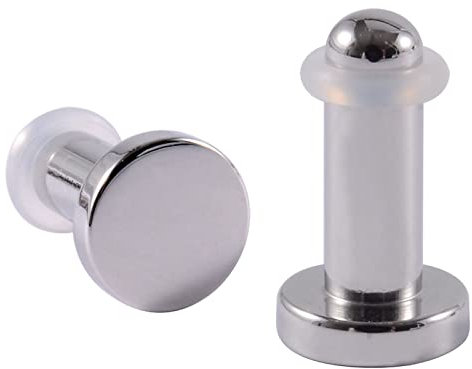 Grewod Tunnel Plugs Ohr, Titan Silber Zylinder Damen und Herren Flesh Tunnel Ohr Expander Piercing Schmuck 8MM, 1 Paar