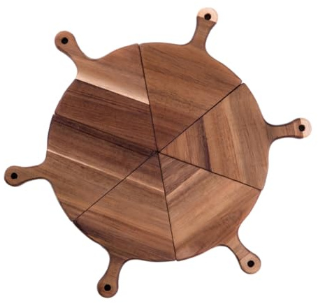 IMIKEYA Lot de 6 Planches à Pizza en Bois Plateau en Bois Chic Assiette à Steak Plateau de Maintien Du Polyvalent pour La Nourriture Occidentale