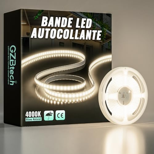 GZBtech Silikon LED Strip Light 2M, 230V 4000K Neutralweiß LED Streifen Schrankbeleuchtung, kürzbar Selbstklebend Lichtband für Schlafzimmer Küchen Innen Außen Deko und Kommerzielle Nutzung, CE Listed