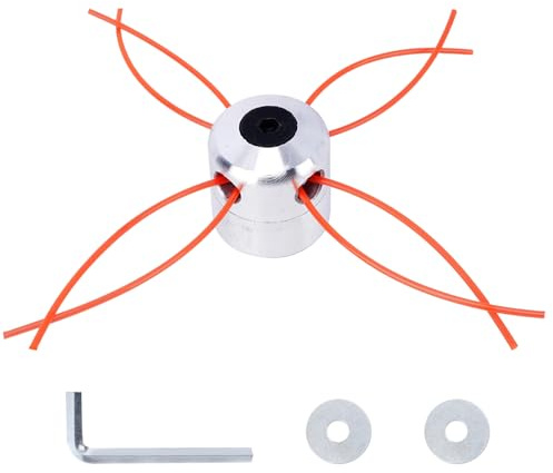 COEWUR Lot de 1 Tête de Débroussailleuse Universelle en Aluminium avec 4 Nylon Fil, Rondelle et Clé, Tête de Coupe pour Taille des Buissons Pelouse Jardin Parc