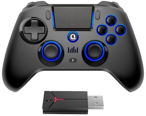 QRD Spark N5 Wireless Controller für PS5 Pro Slim PS4 PS3 PS2 Steam Deck PC Windows Mac iOS Android TV Box, Halleffect Gamepad Joystick mit Touchpad, 6-Achsen-Gyro, Dual-Vibration, Mapping, Makro