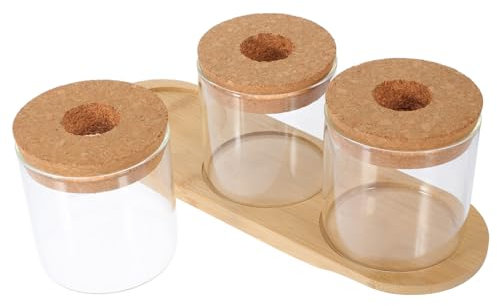BESPORTBLE 1 Set Hydroponic Plant Glass Bottle Terrarium Indoor Pots for Plants Vase Planter Pots for Indoor Plants Floral Containers Home Planter Hydroponic Ornament Glass Planter Bamboo