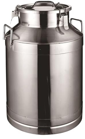 OUYUE Bidon Alimentaire Pot A Lait Récipient À Lait en Acier Inoxydable, Fût, Seau À Lait, Baril, Bidon D'expédition, Seau À Lait avec Couvercle Scellé Seau avec Couvercle Bidon A Lait(20L)