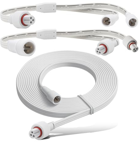 32.8FT Outdoor Light Extension Cord for Govee Permanent Lighting Extension Wire with Y-Splitter IP68 Waterproof Power Cable for Patio Garden Roof Decorations