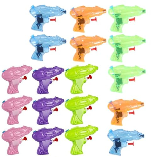 CUEMOON 18Pezzi Mini Pistole piccole ad Acqua, Pistola Acqua in Plastica, Set acqua pistola a spruzzo, Pistola ad acqua per piscina estiva da esterno, 8 cm, multicolore