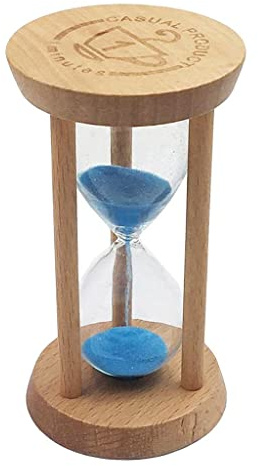 Clessidra a sabbia con cornice in legno e clessidra blu – Timer da cucina da 10 minuti, decorazione per casa