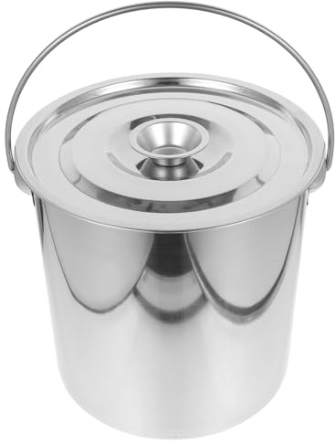HONMEET Edelstahl Ascheeimer mit Deckel Metall Aschetonne für Kaminofen Ergonomischer Griff Staubdicht Langlebiger Aschebehälter für Innenraum Kohlespeicherung