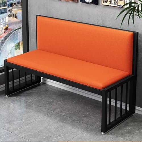 QSNYJPL Besucherstuhl, Wartestühle mit Rückenlehne, Empfangsstühle mit Stahlrahmen für Büro, Krankenhaus, Lobby(Orange,140cm/55in)