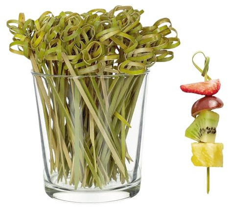100 Pcs Bamboo Cocktail Sticks,Cocktail Accessories,Cocktail Picks,(12cm/4.7inch) Toopthicks for Appetizers, Natural Bamboo Knot Skewers, Mini Food Sticks, Fancy Tooth Picks forDrinks,Fruit