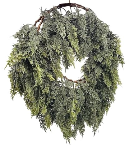 Guirnalda De Cedro Realista, Guirnalda Verde Artificial para Decoración De Invierno, Decoraciones Navideñas, para Interiores Y Exteriores, Sala Estar, Chimeneas Pared, Manto, Porches, Jardín