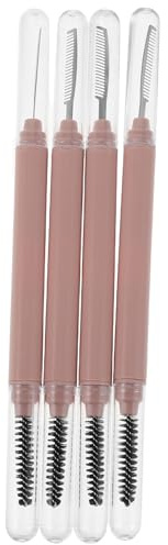 Peine para Pestañas con Tapa, Acero Inoxidable y Plástico, 4 Piezas | Rosa, Cepillo de Nylon para Separación y Rizado Natural, Funda Protectora, Uso en Viaje Entorno