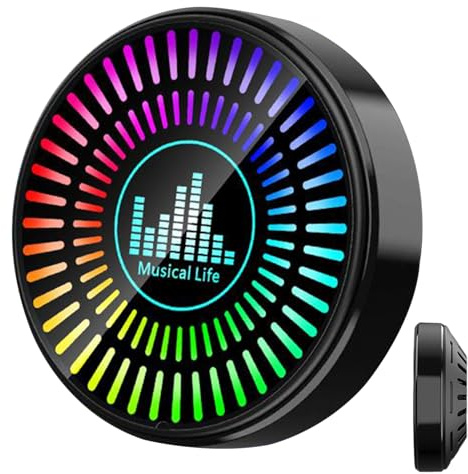 Ornement Ventilation Voiture Avec Lumière D'ambiance, Parfum D'Auto Et Éclairage Rythmé Par La Voix | Accessoire Décoratif LED Réponse Musicale Pour Habitacle De Voiture