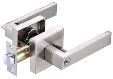 Robusta maniglia per porta, hardware in lega di alluminio, 19,1 x 15,1 x 6,1 cm, maniglia per la privacy con serratura, pomello per porta interna, accessorio di sicurezza con struttura robusta