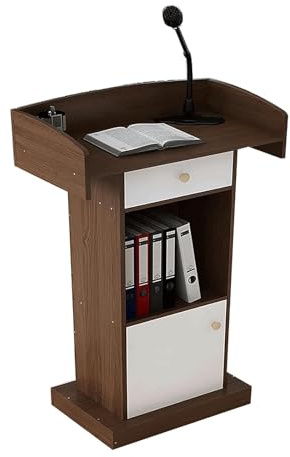 JIANSMZ Lecture Pulpit,Lectern Podium Stand, Podium Stand Modern Podiums Wood w/Spacious Drawer Lecterns 48.8in Height Floor Lectern Reception Desk Pulpits for Churches Podium St