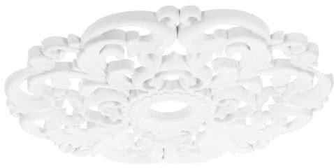 Hoement Medallón Decorativo de Techo Europeo de Estilo Escayola en Color Claro, Medallón Tallado Calado para Lámparas y Ventiladores de Techo, Adorno Grande para Decoración Interior