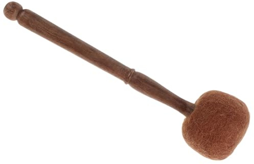 COOPHYA Martillo de Cuenco Sonoro de Madera Dura Fieltro, Diseño Artesanal Compacto y Cómodo para Práctica de Meditación y Terapia de Sonido