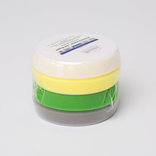 Polierschwamm für Rupes Durchmesser 163 x 30 mm für Rupes Poliermaschinen von weich über fein mittel bis hart 1Set 4 Stück