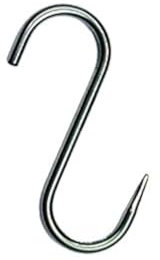 Gancho para carnicería, gancho para carnicero, ahumado, gancho de acero inoxidable, gancho para trucha, gancho S, deseo: 180/6 mm, 10 unidades