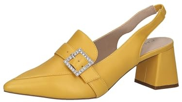 CAPRICE Damen Slingpumps aus Leder Spitz, Gelb (Yellow Perlato), 38 EU