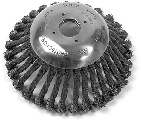 Freischneider Zubehör: Kegelbürste 190mm, 65mm lange 0,5mm dicke Drähte, für 25,4mm Motorsense-Anschluss
