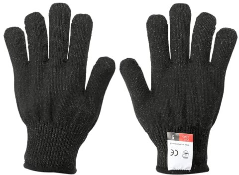 PATIKIL Cut Resistant Gloves, 1 Pair Level 5 Protection Anti Cutting Gloves Cut Proof Gloves for Kitchen Wood Carving Working, Medium, Black