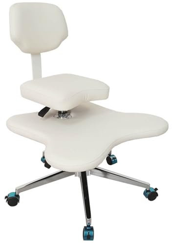Generisch Weiß, Kniestuhl Ergonomisch mit Gekreuzten Beinen und Rädern,Meditation Bürostühle Für Erwachsene,für Büro, zu Hause und Yoga-Enthusiasten,Höhenverstellbar