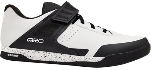 Giro Chamber III Chaussures VTT Unisex, Transfert Puissance Optimal, Fermeture Velcro, Semelle Caoutchouc Sensor, Plaque DH Compatible SPD, Recul Optimisé 10 mm, Couleur : White, Taille : 43