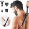 SH-RuiDu Electric Back Shaver for Men, 4 in 1 Mens Body Hair Trimmer IPX6 Waterpoof Cordless Rechargeable Body Groomer Kit with Adjustable Extension Handle for Body, Private Parts, Beard, Back, Nose