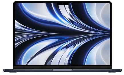 Apple MacBook Air 2022 avec Puce Apple M2, CPU 8 cœurs, GPU 10 cœurs (13 Pouces, 8 Go de RAM, 512Go SSD Stockage) (QWERTY Anglais) Minuit (Reconditionné)