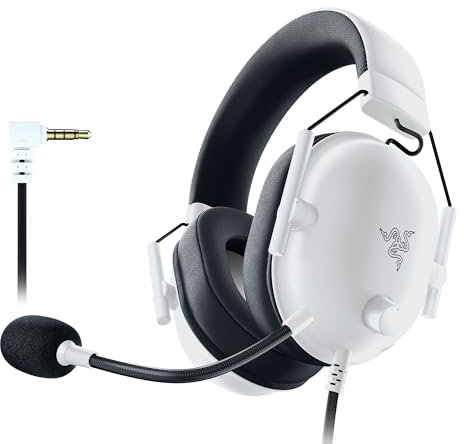 Razer BlackShark V2 X (Playstation) - Kabelgebundenes E-Sports Headset für Playstation 5 Konsole (250g, Nierenmikrofon, 50mm Treiber, Passive Geräuschunterdrückung, 3,5mm Klinke) Weiß