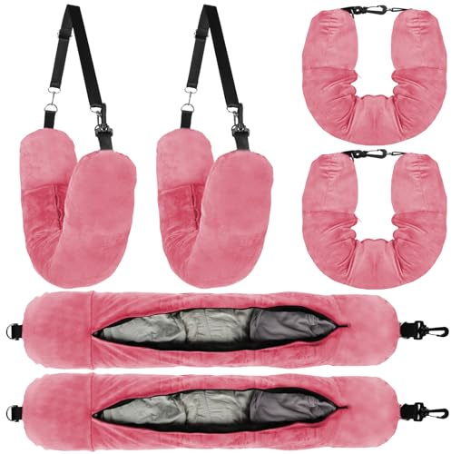 KOMABLEN 2pcs Reise Nackenkissen - Flugzeug Nackenkissen befüllbar mit Kleidung zum Reisen, Waschbarer Kissenbezug, Flug Nackenhörnchen - Handgepäck sparen, passend für 5 Tage Reisezubehör