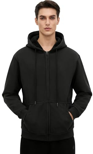 NEEMOSI Herren-/Damen-Kapuzenpullover, Stylische Freizeitjacken mit Reißverschluss, Fleecegefütterte, Dickere, Warme Sportoberteile für Herbst/Winter