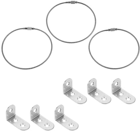 ibasenice 3juegos Dispositivo Antivuelco Para Muebles Infantiles Kit De Anclajes De Pared Metálicos Para Armarios Fijaciones Para Estanterías y Correas Antisísmicas Para Seguridad Infantil d