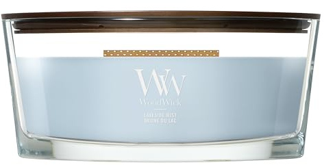 WoodWick Candela profumata | Candela Ellipse | Lakeside Mist | Regali perfetti per donne