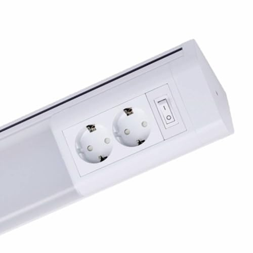 Müller Licht LED Unterbauleuchte in weiß mit 2 Steckdosen, 762mm