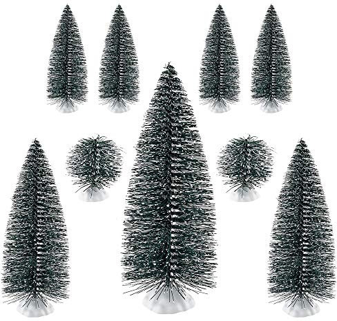 Ideen mit Herz Deko-Schneetannen | Verschiedene Größen | 5-21cm | 9 Stück | beschneite Tannen für Bastelarbeiten, Modelleisenbahn, Winterdekoration, Weihnachten, Advent