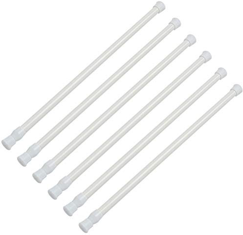 NA 6 Stück Teleskopstange Vorhangstange ohne Bohren Kleiderstange Spannstange Gardinenstange für Badezimmer Schrank Kleiderschrank (Weiß, 40-72cm)