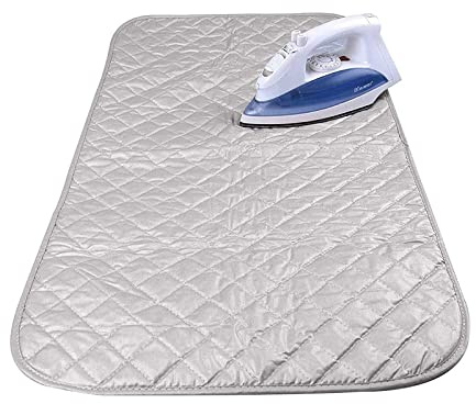 Magnetic Ironing Mat Blanket Ironing Board Replacement, Iron Board Alternative Cover, Portable Travel Ironing Pad, Quilted Heat Resistant Ironing Pad Cover for Washer, Dryer, Table Top 33X 19 (Gray)