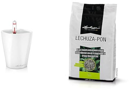 Lechuza MINI-DELTINI weiß 14950 & PON 6 Liter Substrat 19561