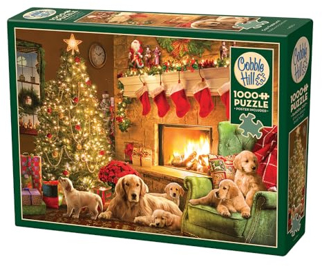 Cobble Hill 1000 Piece Puzzle - Cozy Fireplace - Sample Poster Included