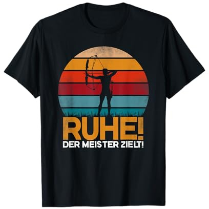 Bogenschiessen Bogensport Zubehr Pfeil und Bogen T-Shirt fr Bogensportler, Schwarz, Klein, Unisex, Kurzarm, Vintage, Vatertag