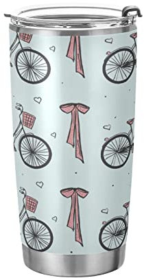 Paris Vintage Bike Sport Water Bottle with Straw Stainless Vacuum Keep Hot Cold Sweat-Proof for Car Boys Girls(20 OZ)