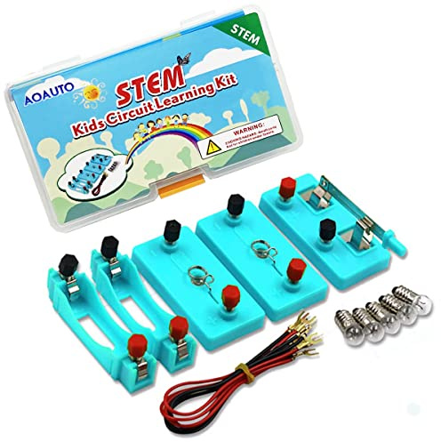 AOAUTO Kit di apprendimento del circuito elettrico per bambini,STEM Fisica Scienza Circuito elettrico in serie e apprendimento a circuiti paralleli per bambini