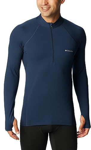 Columbia Men's Long Sleeve Baselayer with Half Zip, Midweight Stretch